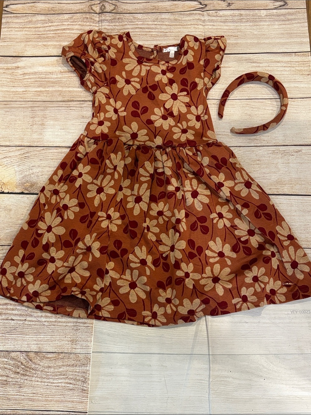 Tahari Girls Floral Dress with Matching Headband